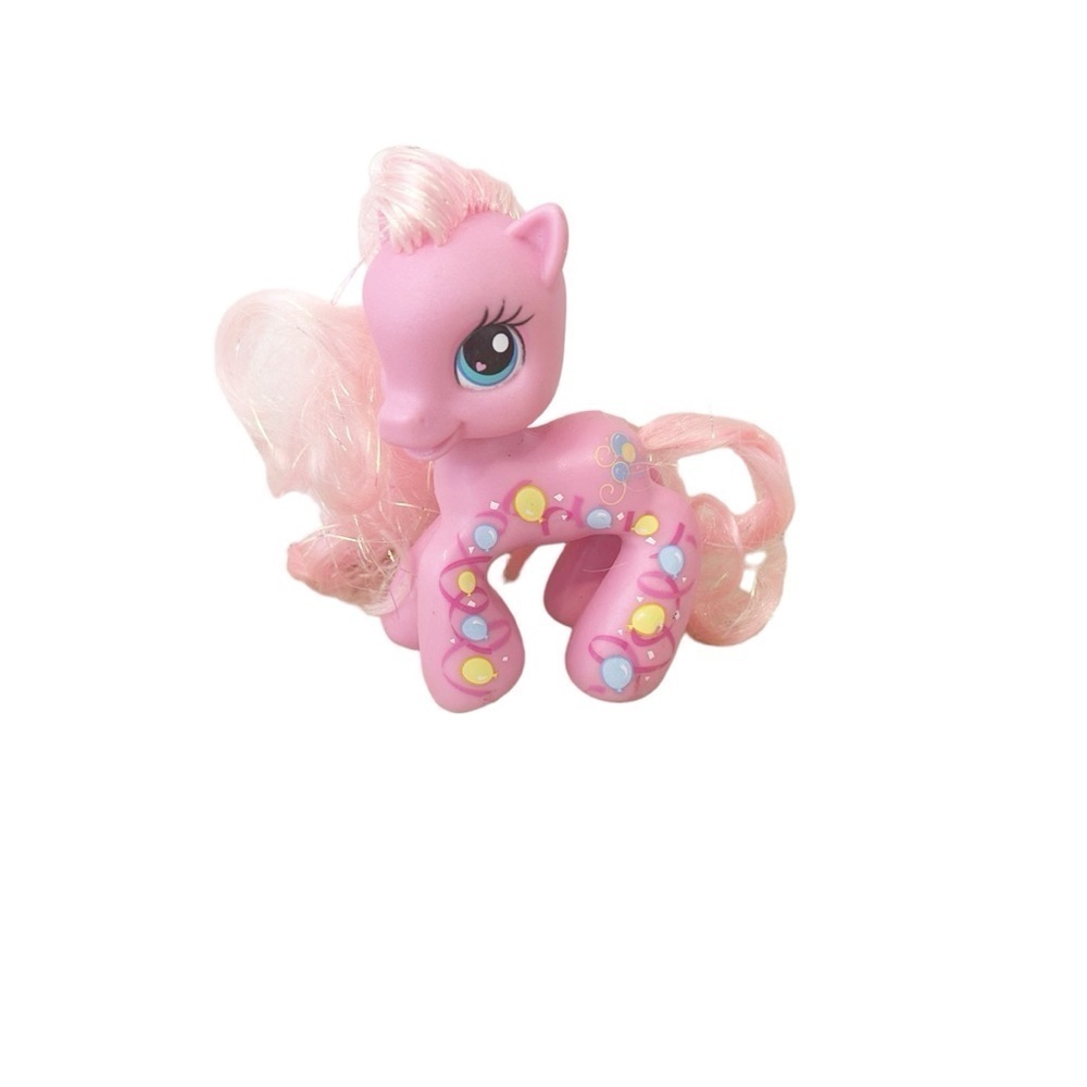 G3.5 Hasbro 2008 My Little Pony Pinkie Pie Tinsel Hair approx 4 inches